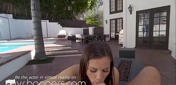  VR BANGERS Teen pool girl blowing cock for extra money
